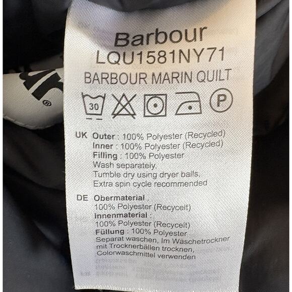Barbour Women's Marin Reversible Quilted Puffer Jacket in Size US 4 Oversized - Picture 14 of 16